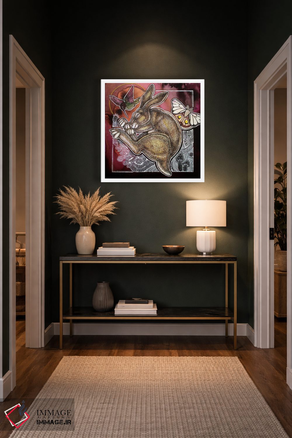 تابلو دکوراتیو خرگوش خواب بین اثر لینت شلی - D6W