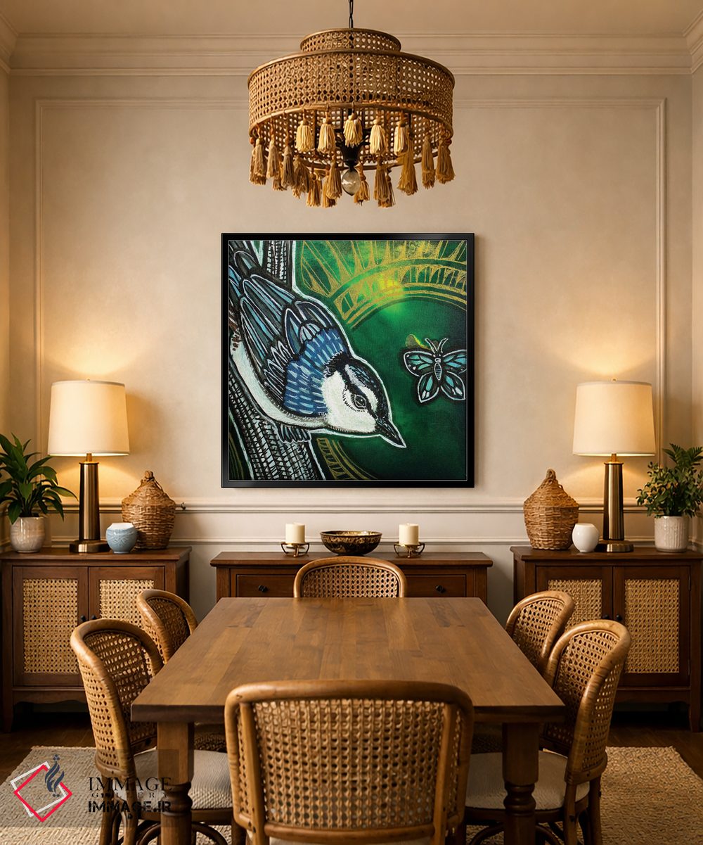 تابلو دکوراتیو فندق شکن سینه سفید اثر لینت شلی - D2B