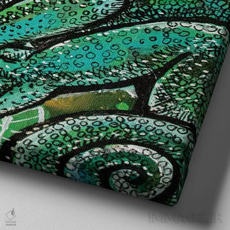 تابلو دکوراتیو آفتاب پرست پنهان اثر لینت شلی - نمای نزدیک بافت بوم