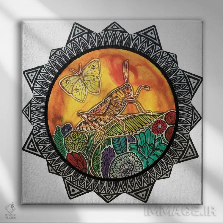 تابلو دکوراتیو آواز ملخ اثر لینت شلی - نمای روبهرو روی دیوار