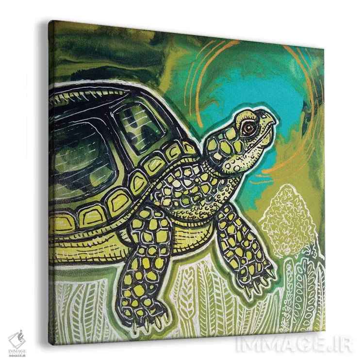 تابلو دکوراتیو زمان لاک پشت اثر لینت شلی - نمای پرسپکتیو محصول