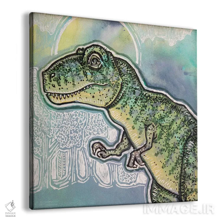 تابلو دکوراتیو تی رکس اثر لینت شلی - نمای پرسپکتیو محصول