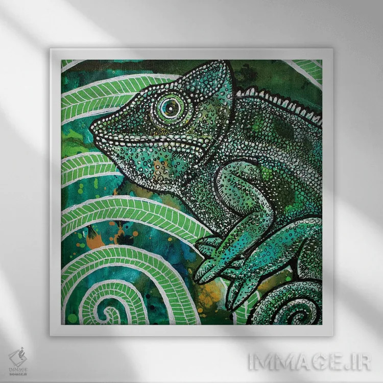 تابلو دکوراتیو آفتاب پرست پنهان اثر لینت شلی - نمای قابدار سفید