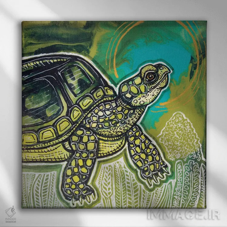 تابلو دکوراتیو زمان لاک پشت اثر لینت شلی - نمای روبهرو روی دیوار