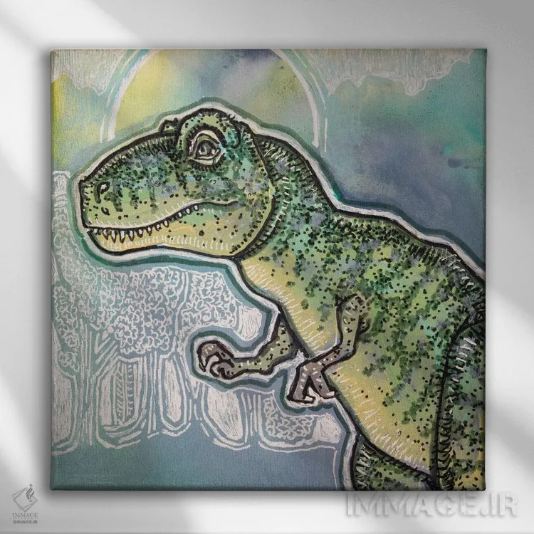 تابلو دکوراتیو تی رکس اثر لینت شلی - نمای روبهرو روی دیوار