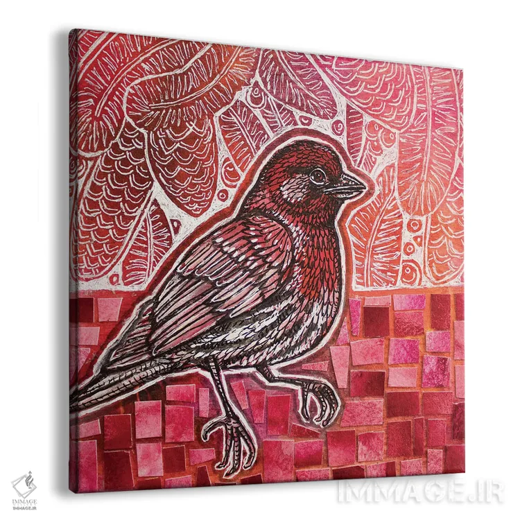 تابلو دکوراتیو فنچ خانگی اثر لینت شلی - نمای پرسپکتیو محصول