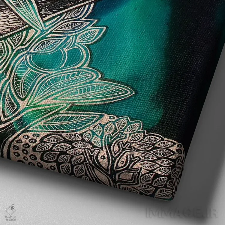 تابلو دکوراتیو دسته ای از زاغی ها اثر لینت شلی - نمای نزدیک بافت بوم