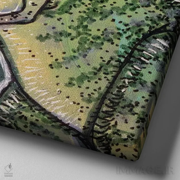 تابلو دکوراتیو تی رکس اثر لینت شلی - نمای نزدیک بافت بوم