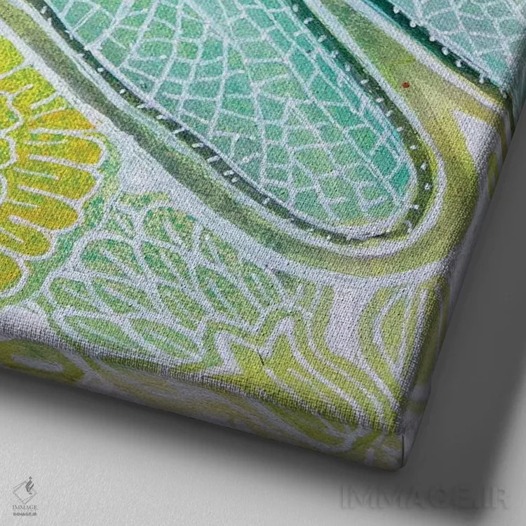 تابلو دکوراتیو سنجدک تابستانی اثر لینت شلی - نمای نزدیک بافت بوم