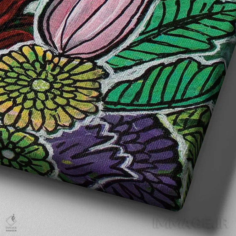 تابلو دکوراتیو یاقوت باغ اثر لینت شلی - نمای نزدیک بافت بوم