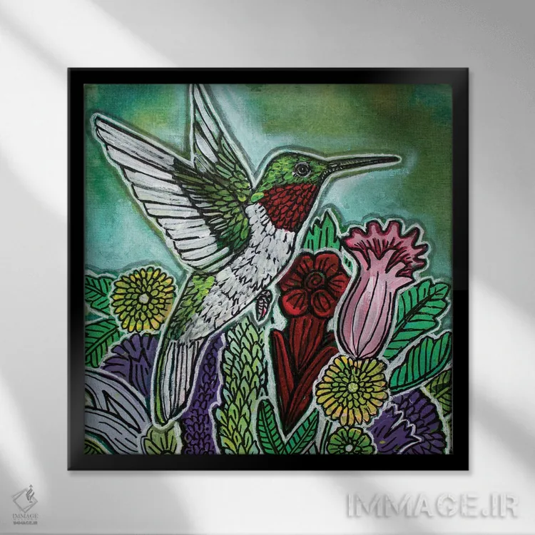 تابلو دکوراتیو یاقوت باغ اثر لینت شلی - نمای قابدار مشکی