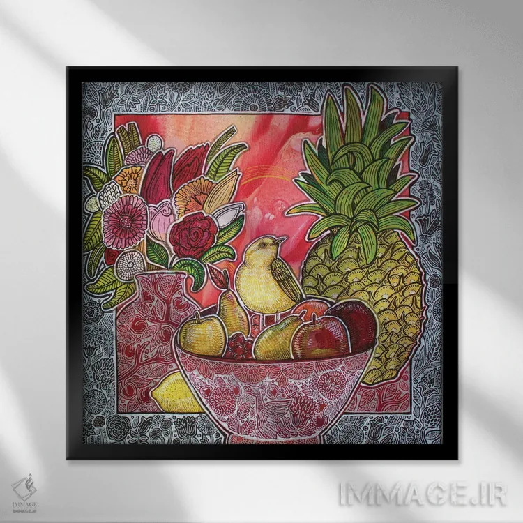 تابلو دکوراتیو ترش و شیرین اثر لینت شلی - نمای قابدار مشکی