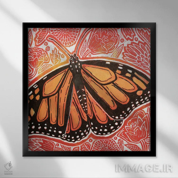 تابلو دکوراتیو بازدیدکننده سلطنتی اثر لینت شلی - نمای قابدار مشکی