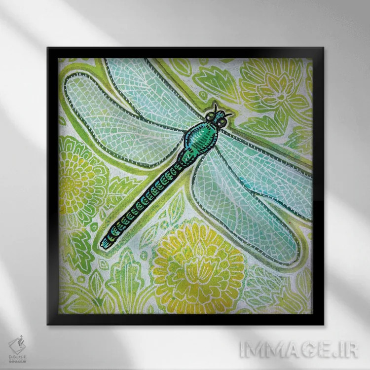 تابلو دکوراتیو سنجدک تابستانی اثر لینت شلی - نمای قابدار مشکی