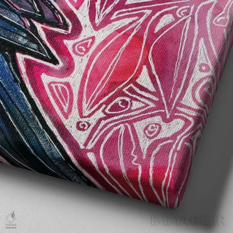 تابلو دکوراتیو زاغی کنجکاو اثر لینت شلی - نمای نزدیک بافت بوم