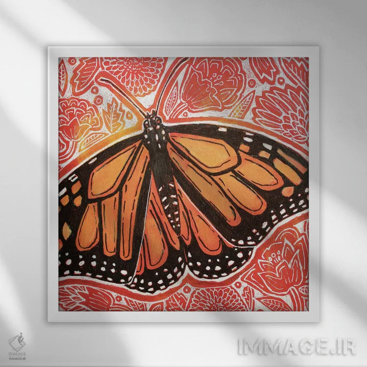 تابلو دکوراتیو بازدیدکننده سلطنتی اثر لینت شلی - نمای قابدار سفید