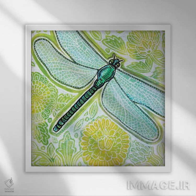 تابلو دکوراتیو سنجدک تابستانی اثر لینت شلی - نمای قابدار سفید