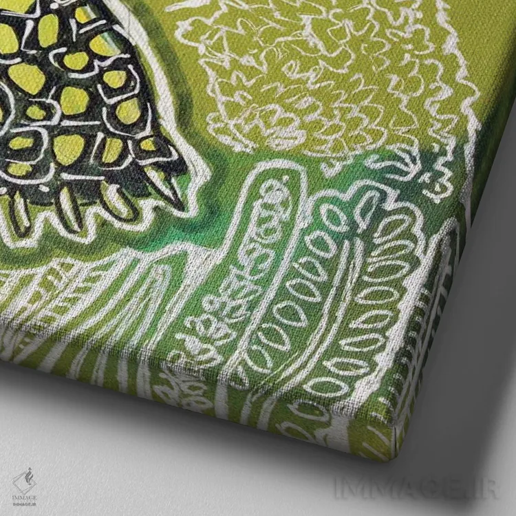 تابلو دکوراتیو زمان لاک پشت اثر لینت شلی - نمای نزدیک بافت بوم