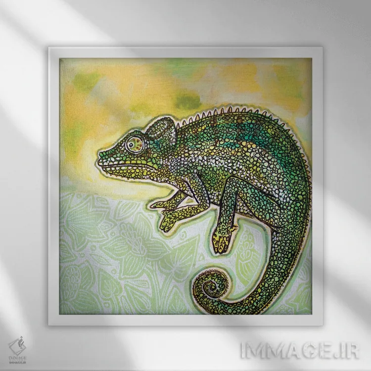 تابلو دکوراتیو آفتاب پرستم را رنگ کن اثر لینت شلی - نمای قابدار سفید