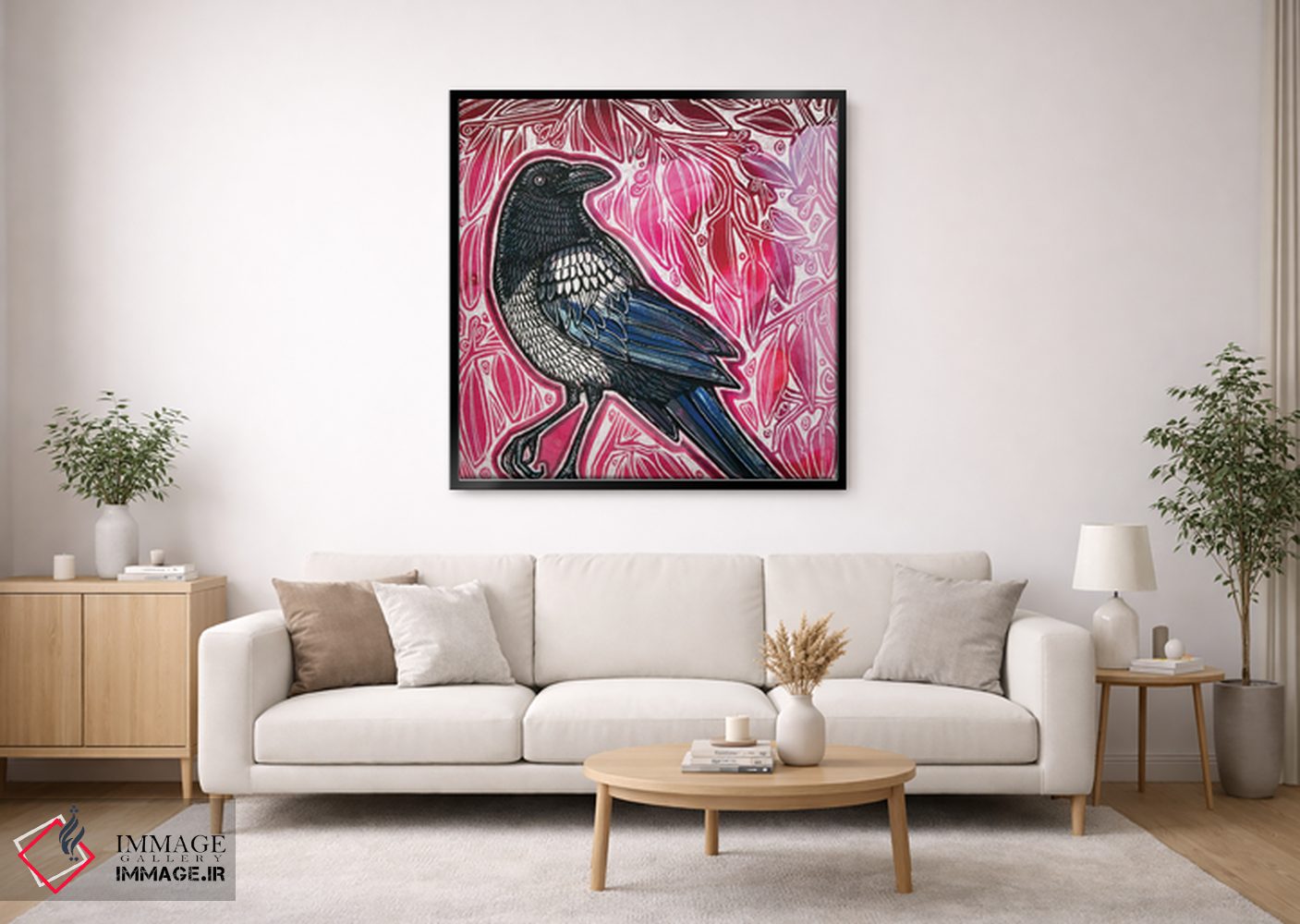 تابلو دکوراتیو زاغی کنجکاو اثر لینت شلی - D2B