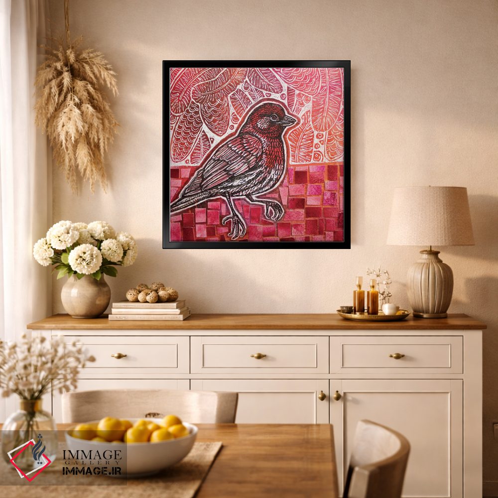 تابلو دکوراتیو فنچ خانگی اثر لینت شلی - D1B