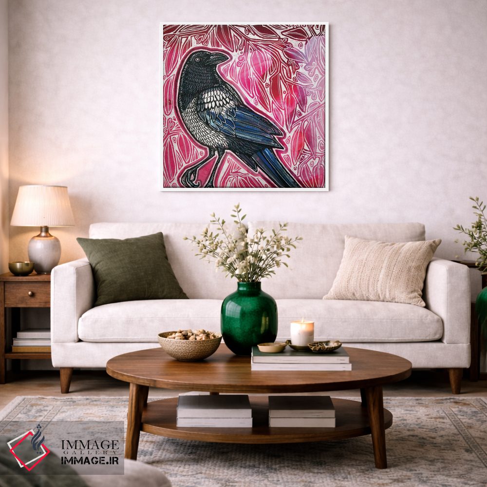 تابلو دکوراتیو زاغی کنجکاو اثر لینت شلی - D3W