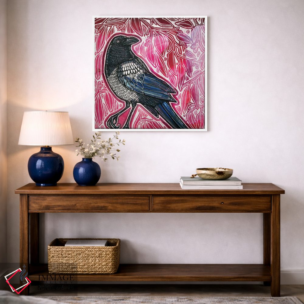 تابلو دکوراتیو زاغی کنجکاو اثر لینت شلی - D4W