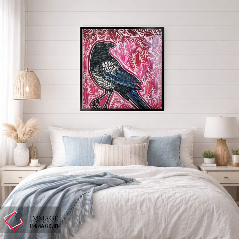 تابلو دکوراتیو زاغی کنجکاو اثر لینت شلی - D5B