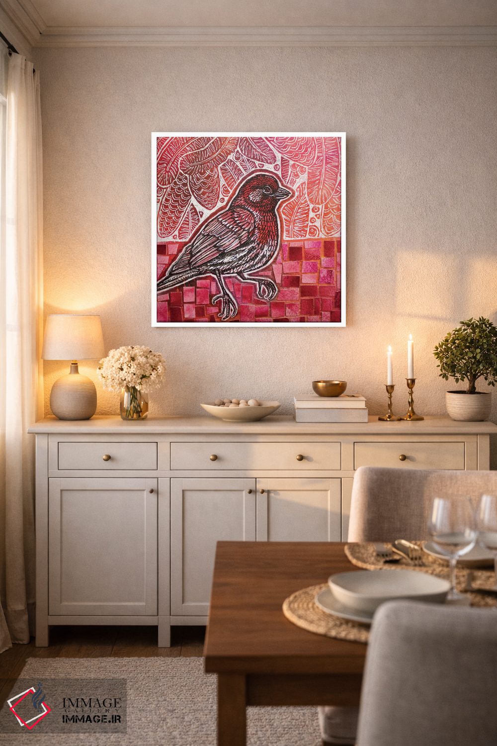 تابلو دکوراتیو فنچ خانگی اثر لینت شلی - D4W