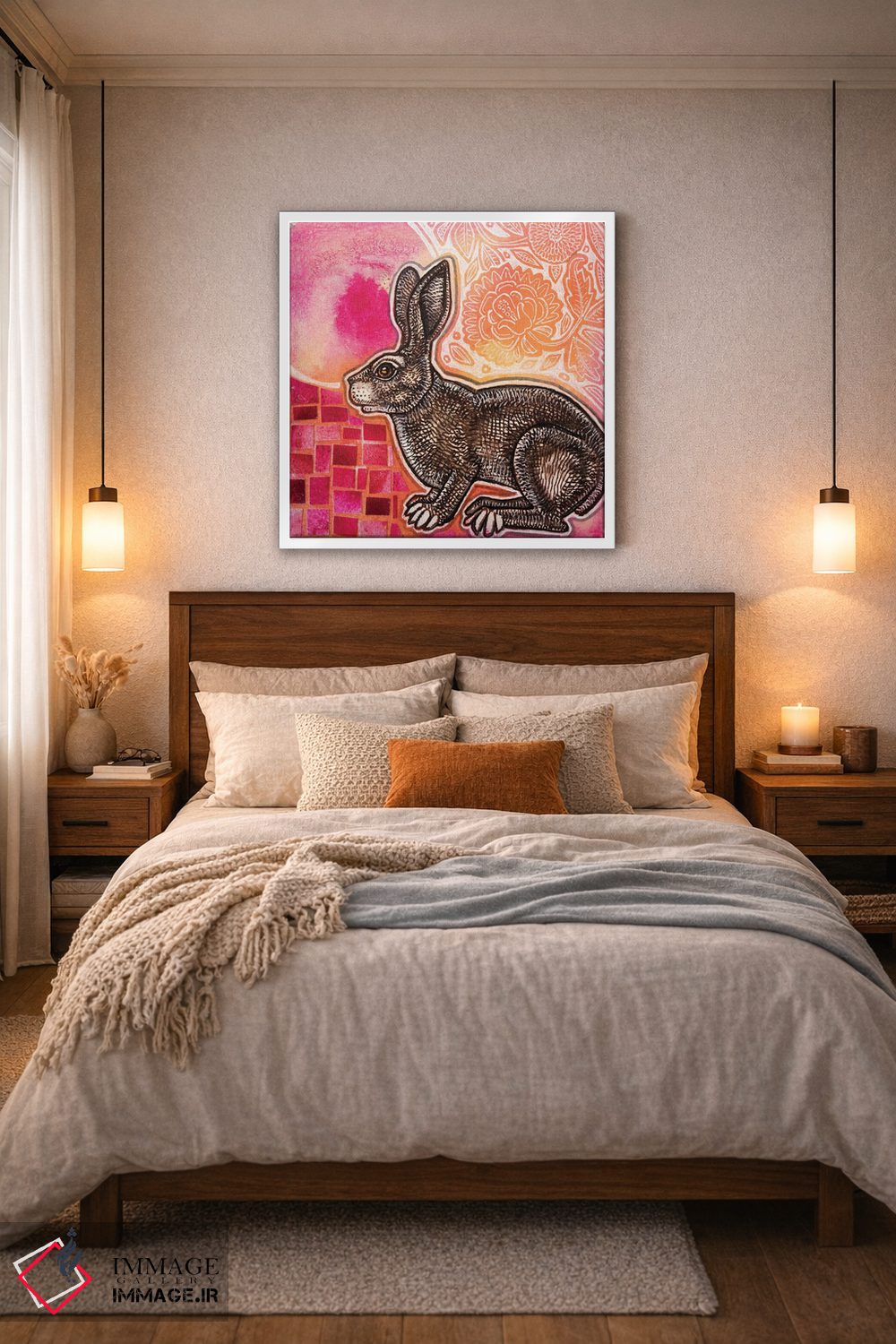 تابلو دکوراتیو خرگوش بهاری اثر لینت شلی - D4W