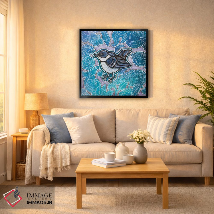 تابلو دکوراتیو سسک و رزهای آبی اثر لینت شلی - D6B