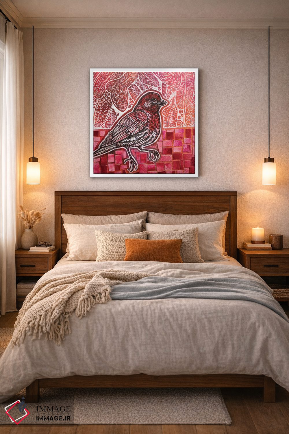 تابلو دکوراتیو فنچ خانگی اثر لینت شلی - D5W