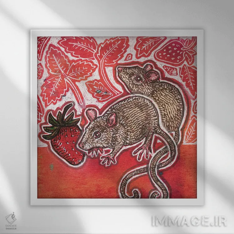 تابلو دکوراتیو توت شیرین اثر لینت شلی - نمای قابدار سفید