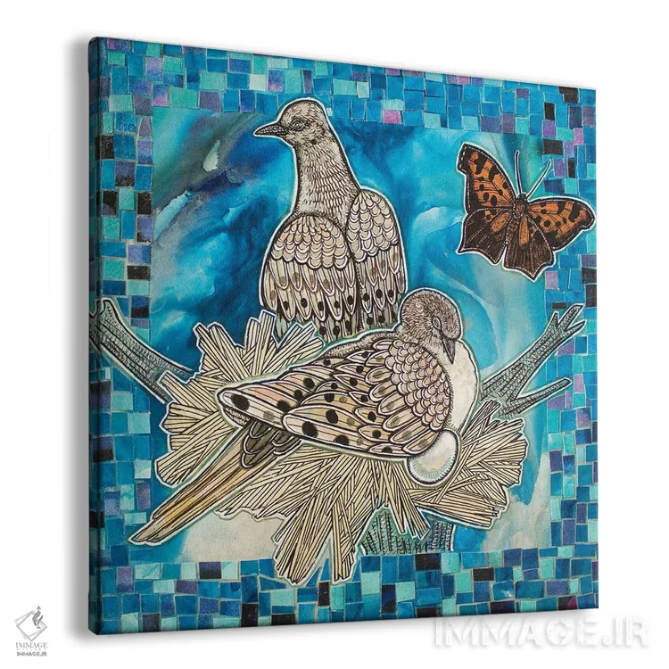 تابلو دکوراتیو قمری های لانه ساز اثر لینت شلی - نمای پرسپکتیو محصول