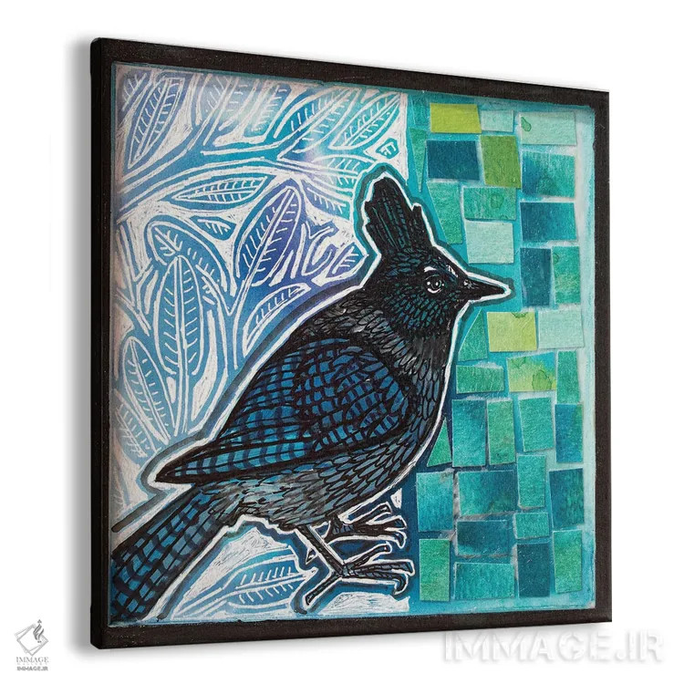 تابلو دکوراتیو زاغ کبود استلر اثر لینت شلی - نمای پرسپکتیو محصول