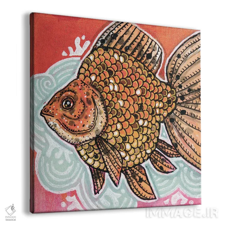 تابلو دکوراتیو ریوکین خال دار اثر لینت شلی - نمای پرسپکتیو محصول