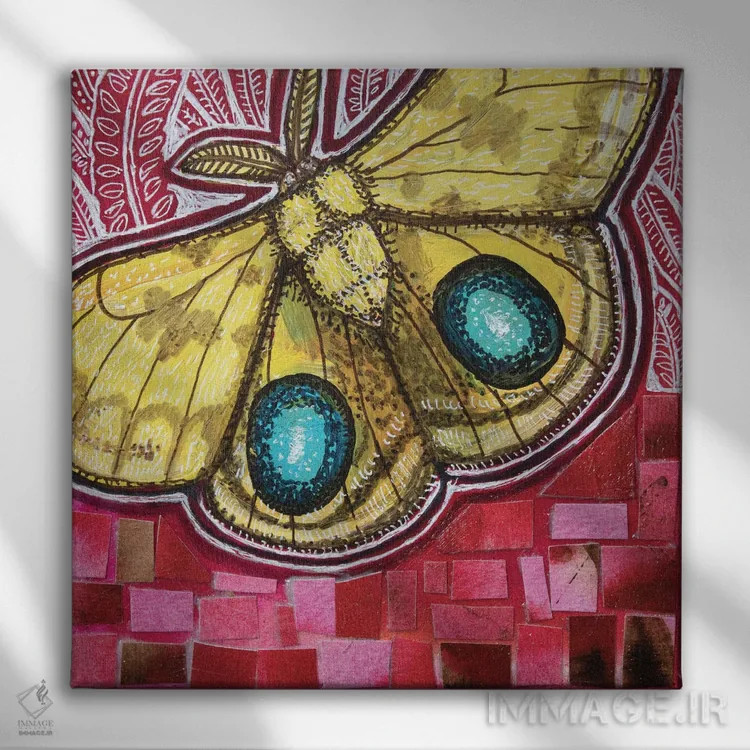 تابلو دکوراتیو شب پره آی او اثر لینت شلی - نمای روبهرو روی دیوار