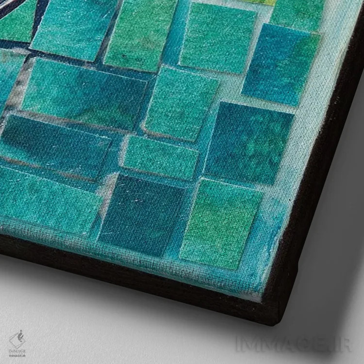 تابلو دکوراتیو زاغ کبود استلر اثر لینت شلی - نمای نزدیک بافت بوم