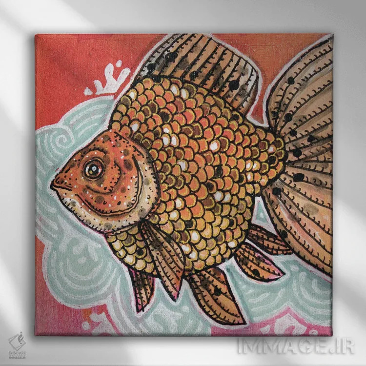 تابلو دکوراتیو ریوکین خال دار اثر لینت شلی - نمای روبهرو روی دیوار