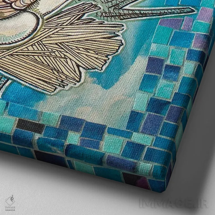 تابلو دکوراتیو قمری های لانه ساز اثر لینت شلی - نمای نزدیک بافت بوم