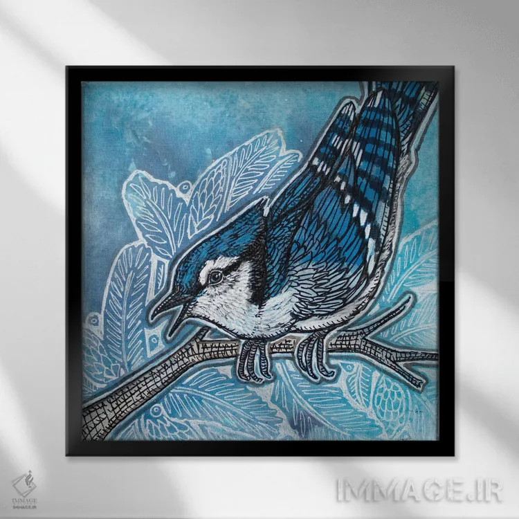 تابلو دکوراتیو زاغ سرزنش گر اثر لینت شلی - نمای قابدار مشکی