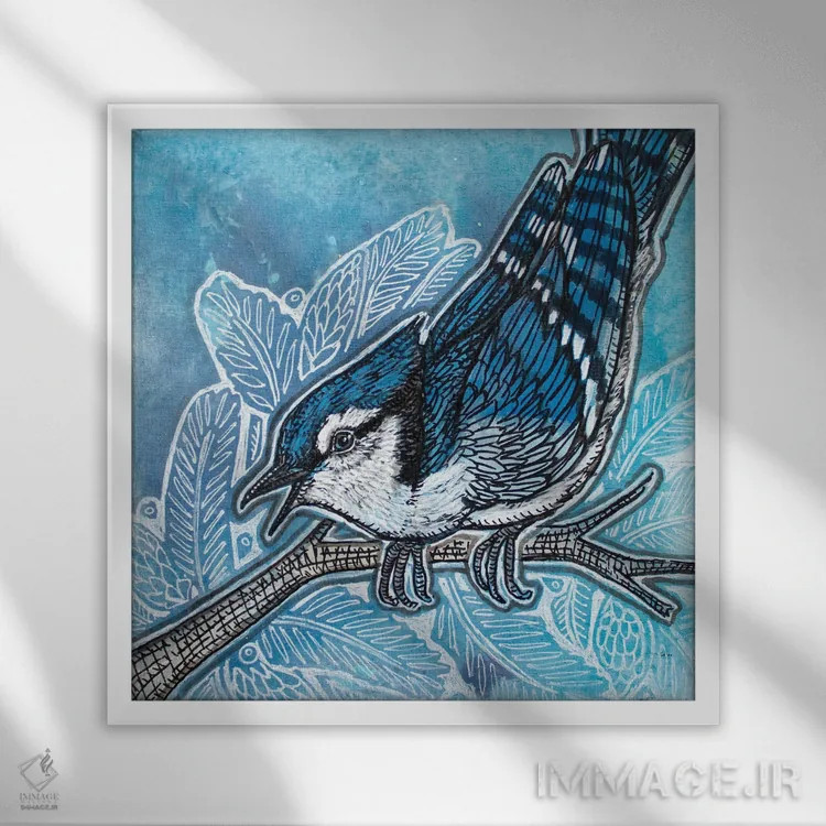 تابلو دکوراتیو زاغ سرزنش گر اثر لینت شلی - نمای قابدار سفید