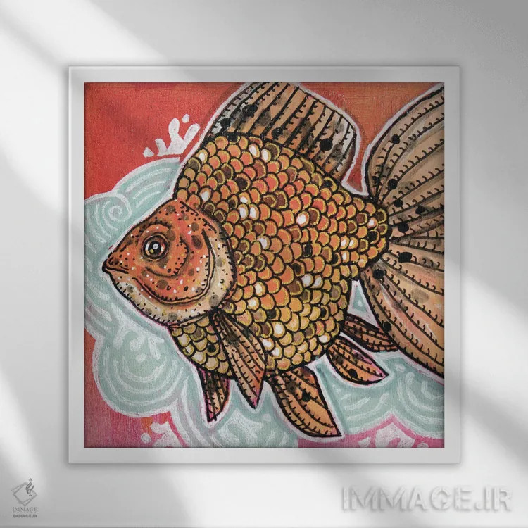 تابلو دکوراتیو ریوکین خال دار اثر لینت شلی - نمای قابدار سفید