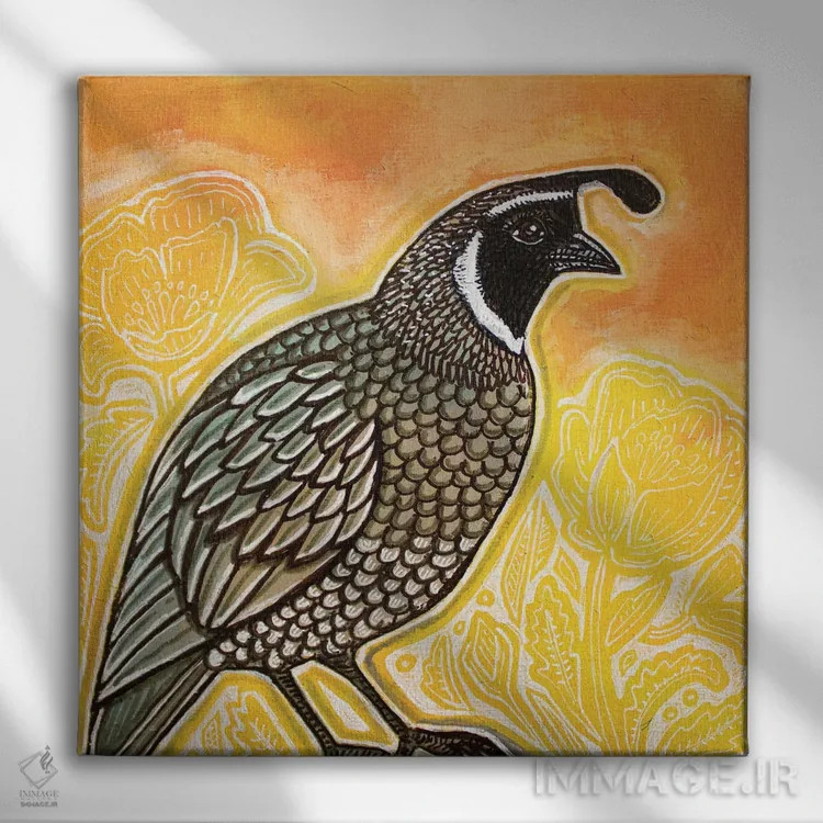 تابلو دکوراتیو بلدرچین طلوع آفتاب اثر لینت شلی - نمای روبهرو روی دیوار