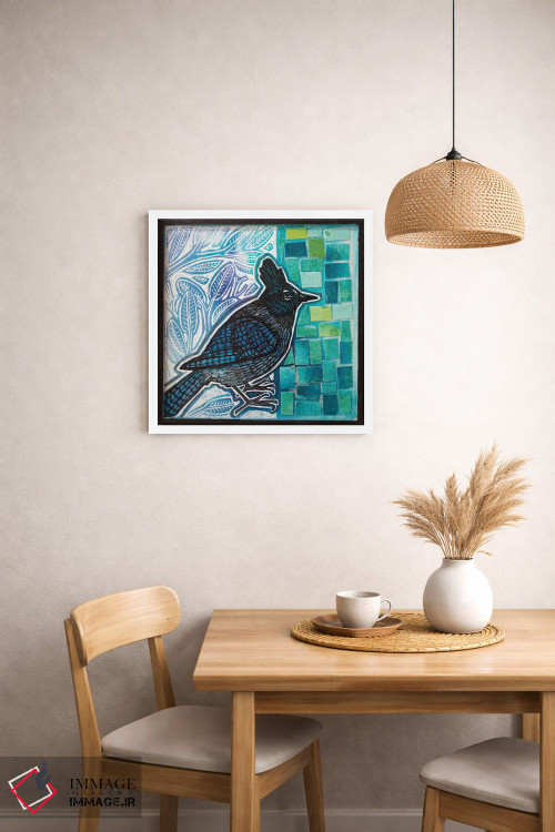 تابلو دکوراتیو زاغ کبود استلر اثر لینت شلی - D1W