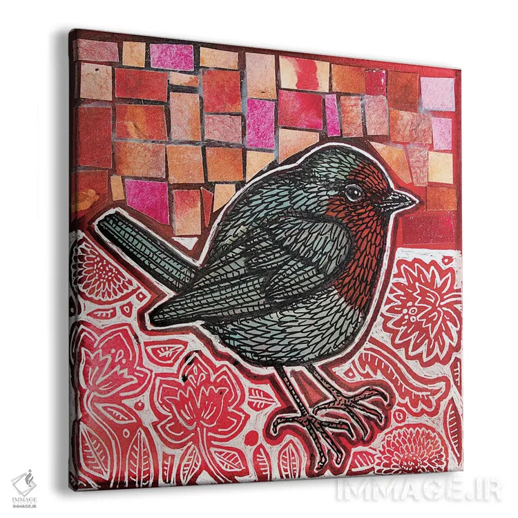 تابلو دکوراتیو رابین گرد اثر لینت شلی - نمای پرسپکتیو محصول