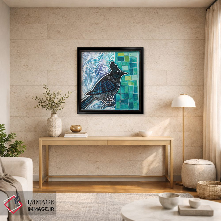 تابلو دکوراتیو زاغ کبود استلر اثر لینت شلی - D3B