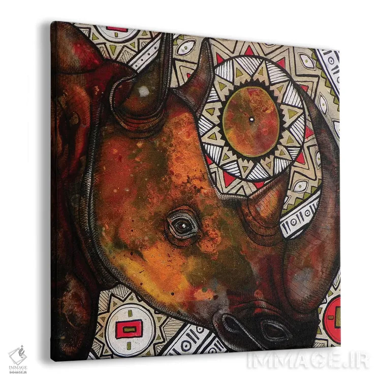 تابلو دکوراتیو کرگدن را به یاد داشته باش اثر لینت شلی - نمای پرسپکتیو محصول