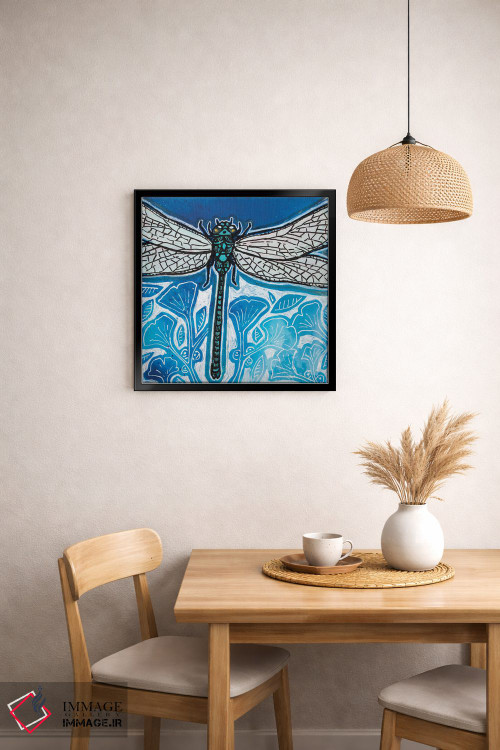 تابلو دکوراتیو آبی های سنجاقک اثر لینت شلی - D2B