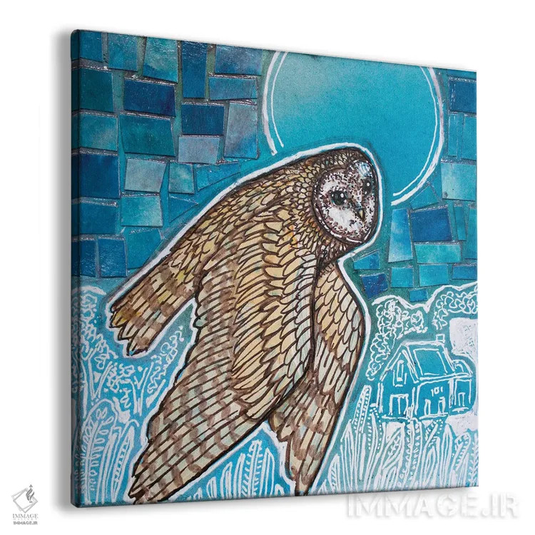 تابلو دکوراتیو پرواز جغد اثر لینت شلی - نمای پرسپکتیو محصول